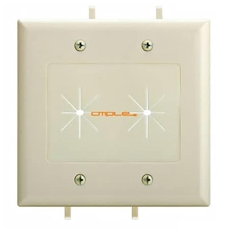 Cmple Cable Plate, Number of Gangs: 2 Plastic, Lite Almond 1237-N